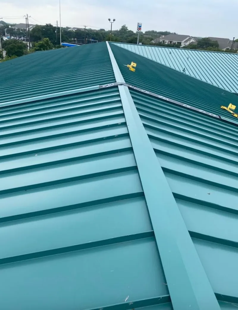 Green commercial metal roof ridge and valley for Metal Roof Repair in Nellis AFB